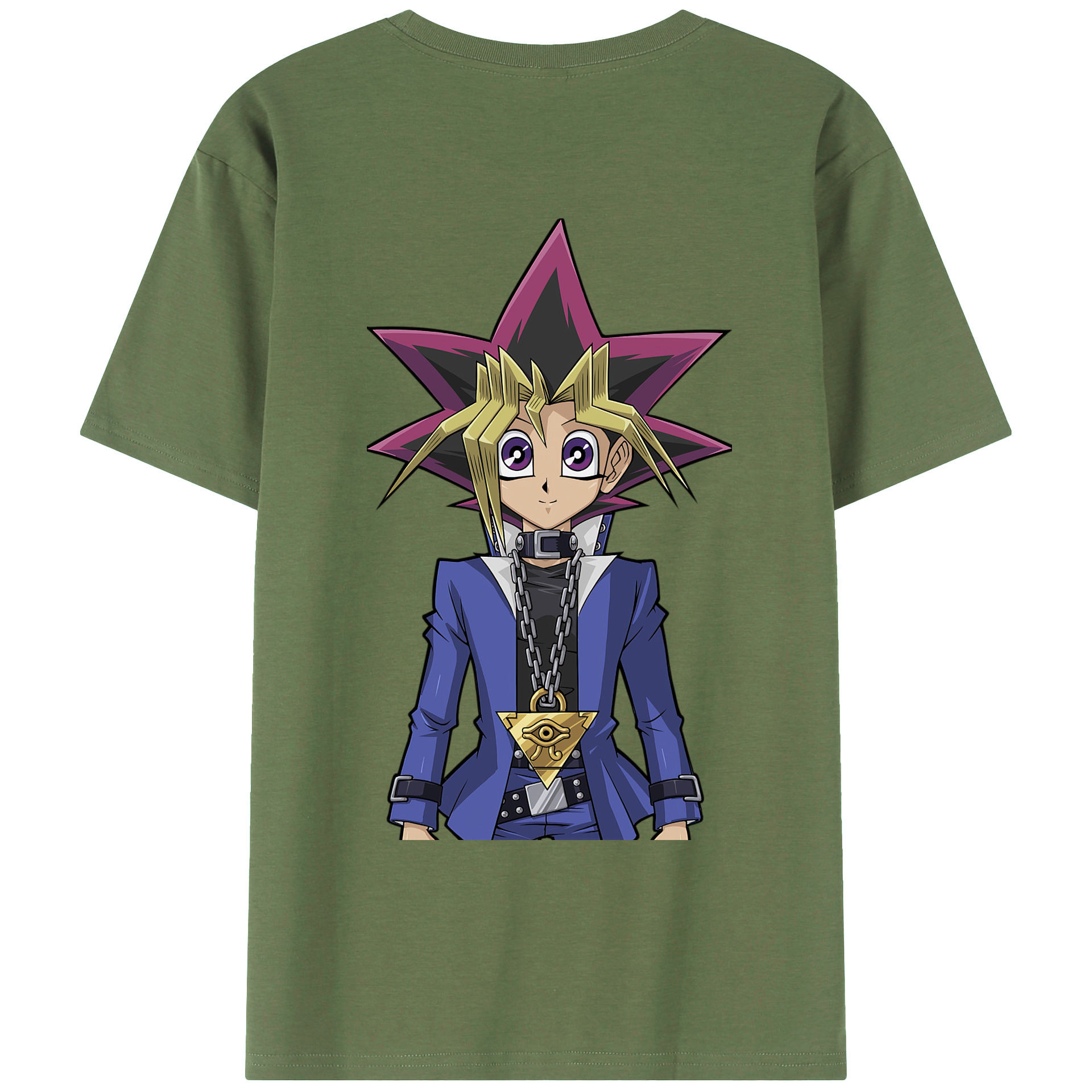 （画像用） 遊☆戯☆王 Yu-Gi-Oh! 綿100％ メンズ半袖Tシャツ（バックプリント） 通気性